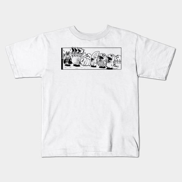 Chibi Kaiju Party Kids T-Shirt by retroworldkorea